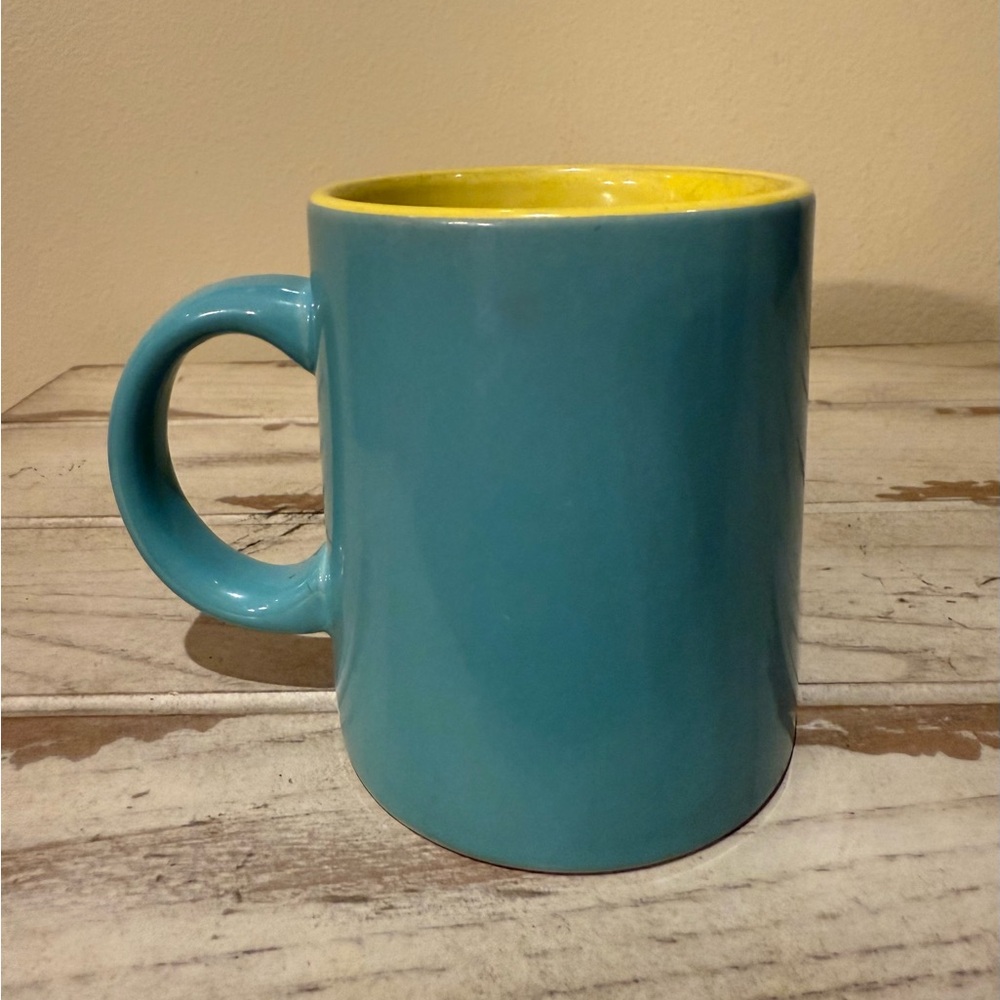 Vintage 3D Nose Funny Smiley Face Tea Cup Blue & Yellow - Picture 3 of 8